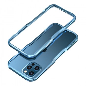 Металлический прямоугольный бампер сборного типа на винтах для Iphone 12 Pro Max Синий