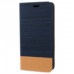 Флип чехол-книжка для Huawei Honor 10X Lite с текстурой ткани и функцией подставки Синий