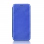 Чехол флип на силиконовой основе текстура Карбон с отсеком для карт для Huawei Honor 10X Lite , цвет Синий