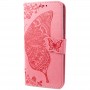 Чехол портмоне подставка для Xiaomi Poco M3 с декоративным тиснением на магнитной защелке, цвет Розовый