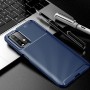 Матовый силиконовый чехол для Xiaomi Poco M3 с текстурным покрытием карбон, цвет Синий