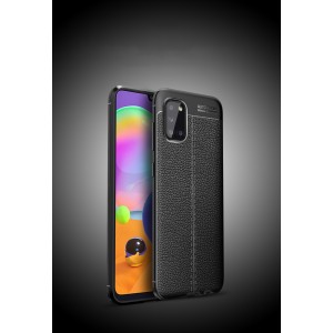 Силиконовый чехол накладка для Samsung Galaxy A02s с текстурой кожи