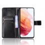 Глянцевый водоотталкивающий чехол портмоне подставка для Samsung Galaxy S21 Plus с магнитной защелкой и отделениями для карт, цвет Коричневый