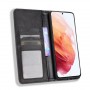 Винтажный чехол портмоне подставка на силиконовой основе с отсеком для карт для Samsung Galaxy S21 Plus, цвет Черный