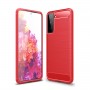 Матовый силиконовый чехол для Samsung Galaxy S21 Plus с текстурным покрытием металлик, цвет Красный