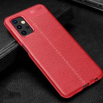 Силиконовый чехол накладка для Samsung Galaxy A32 с текстурой кожи Красный