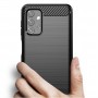 Матовый силиконовый чехол для Samsung Galaxy A32 с текстурным покрытием металлик, цвет Черный