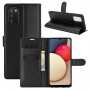 Чехол портмоне подставка для Samsung Galaxy A02s с магнитной защелкой и отделениями для карт, цвет Красный