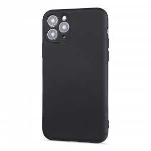 Силиконовый матовый непрозрачный чехол с нескользящим софт-тач покрытием для Iphone 11 Pro Черный