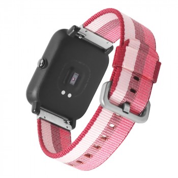 Универсальный 20мм нейлоновый дышащий ремешок с текстурным покрытием Ткань на металлической пряжке Пурпурный