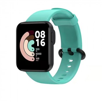 Силиконовый гипоаллергенный нескользящий ремешок с металлической пряжкой для Xiaomi Mi Watch Lite Голубой