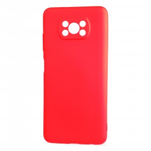 Матовый силиконовый чехол для Xiaomi Poco X3 с покрытием софт-тач Красный