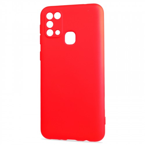 Матовый силиконовый чехол для Samsung Galaxy M31 с покрытием софт-тач, цвет Красный