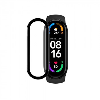 3d полноэкранное защитное стекло для Xiaomi Mi Band 6 Черный