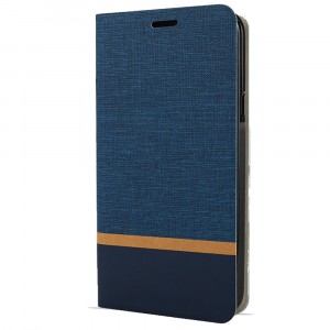 Флип чехол-книжка для Nokia G10/G20 с текстурой ткани и функцией подставки Синий