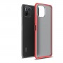 Силиконовый матовый непрозрачный чехол с усиленными углами и матовой полупрозрачной поликарбонатной накладкой для Xiaomi Mi 11 Lite/11 Lite 5G NE, цвет Красный