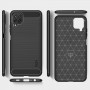Матовый силиконовый чехол для Samsung Galaxy M22/A22 с текстурным покрытием металлик, цвет Черный