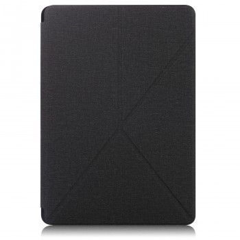 Оригами чехол книжка подставка на непрозрачной силиконовой основе с тканевым покрытием для Samsung Galaxy Tab S7 FE  Черный