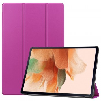 Сегментарный чехол книжка подставка на непрозрачной поликарбонатной основе для Samsung Galaxy Tab S7 FE Пурпурный