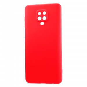 Силиконовый матовый непрозрачный чехол с нескользящим софт-тач покрытием для Xiaomi Redmi Note 9 Pro/Note 9S Красный