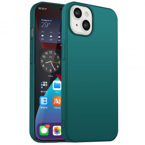 Матовый пластиковый чехол для Iphone 13 Mini с улучшенной защитой торцов корпуса Зеленый