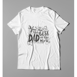 Мужская футболка с принтом The Best Dad in the world Белый
