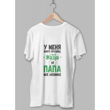 Мужская футболка с принтом У меня много прозвищ в это жизни но Папа мое любимое Белый Белый Белый Белый Белый