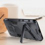 Противоударный двухкомпонентный силиконовый матовый непрозрачный чехол с поликарбонатными вставками экстрим защиты с встроенной ножкой-подставкой для Huawei Nova 8i/Honor 50 Lite, цвет Черный