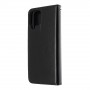 Глянцевый водоотталкивающий чехол портмоне подставка для Samsung Galaxy M22/A22 с магнитной защелкой и отделениями для карт, цвет Черный