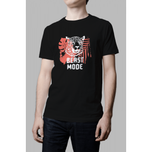 Мужская футболка с принтом Beast Mode Режим Зверя Черный