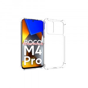 Силиконовый глянцевый транспарентный чехол с усиленными углами для Xiaomi Poco M4 Pro 4G