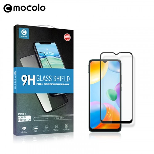Премиум 3D сверхчувствительное ультратонкое защитное стекло Mocolo для Xiaomi Redmi 10C/Poco C40, цвет Черный