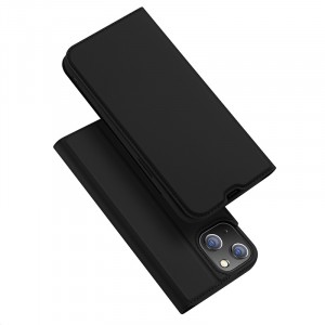 Книжка флип подставка на силиконовой основе с отсеком для карт с магнитной крышкой для Iphone 14 Max  Черный