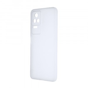 Силиконовый матовый полупрозрачный чехол для Xiaomi Poco F4 Белый