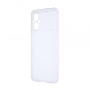 Силиконовый матовый полупрозрачный чехол для Xiaomi Poco M5 Белый