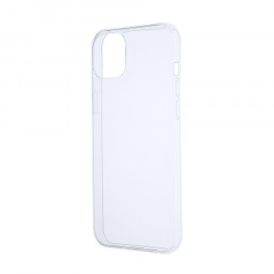Силиконовый матовый полупрозрачный чехол для Iphone 15 Plus Белый