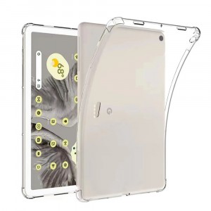 Силиконовый глянцевый транспарентный чехол с усиленными углами для Google Pixel Tablet