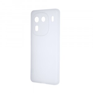 Силиконовый матовый полупрозрачный чехол для IQOO 12 Белый