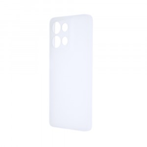 Силиконовый матовый полупрозрачный чехол для Motorola Moto G75 Белый